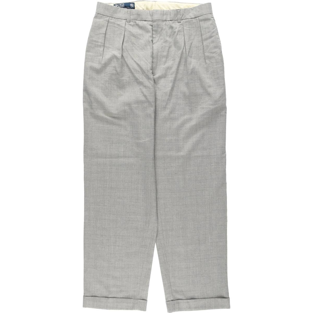 古着 ラルフローレン Ralph Lauren POLO by Ralph Lauren グレンチェック ツータック スラックスパンツ メンズw33相当/eaa630264