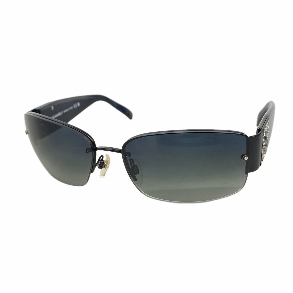 【6ie7111】シャネル サングラス 4117-B ブラック シルバー金具【中古】レディース