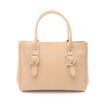 ディオール Dior カナージュ トートバッグ バッグ レザー レディース ベージュ系 【中古】