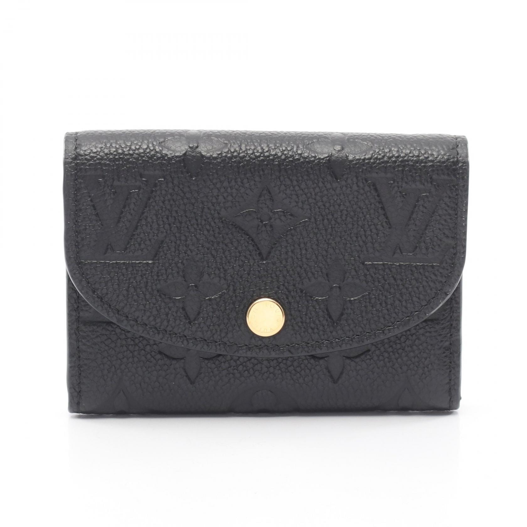 ルイ・ヴィトン LOUIS VUITTON ポルトモネ ロザリ モノグラムアンプラント ノワール コインケース 財布 レザー レディース ブラック系 M81455 【中古】