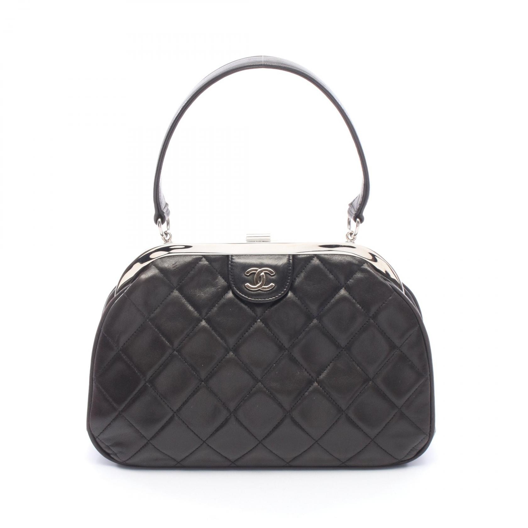 シャネル CHANEL マトラッセ がま口 ハンドバッグ ハンドバッグ バッグ ラムスキン(羊革) レディース ブラック系 【中古】