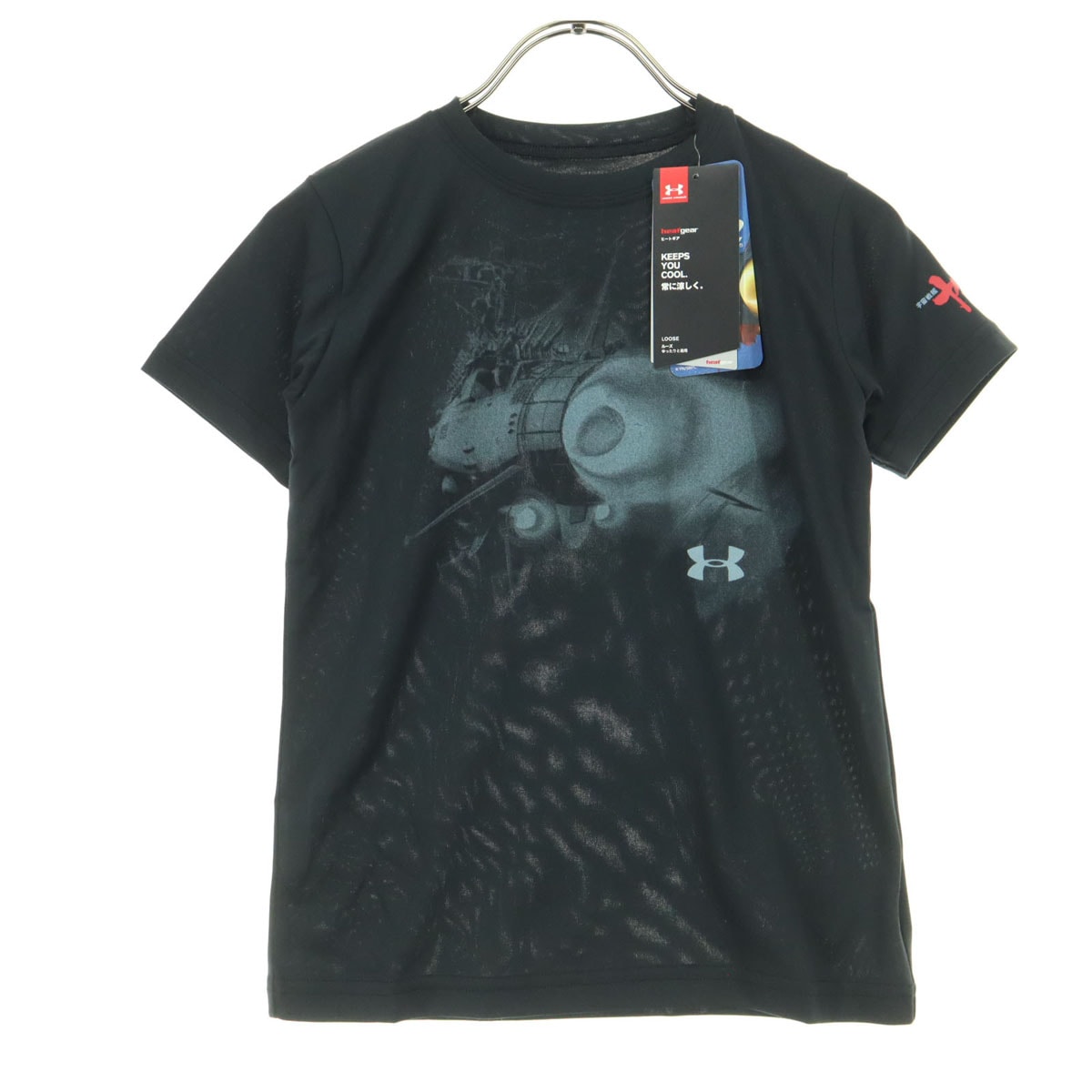 未使用 UNDER ARMOUR アンダーアーマー 宇宙戦艦ヤマト コラボ 半袖 Tシャツ YSM ブラック 外袋付き