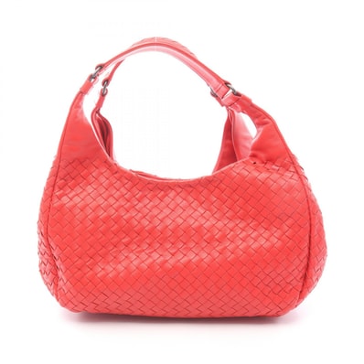 ボッテガヴェネタ BOTTEGA VENETA イントレチャート ホーボー ハンドバッグ バッグ レザー レディース レッド系 【中古】