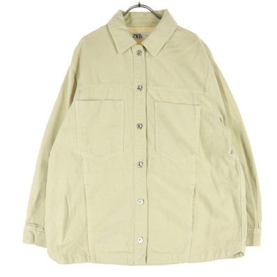 ZARA ザラ コットン 長袖 デニムジャケット L ホワイト系