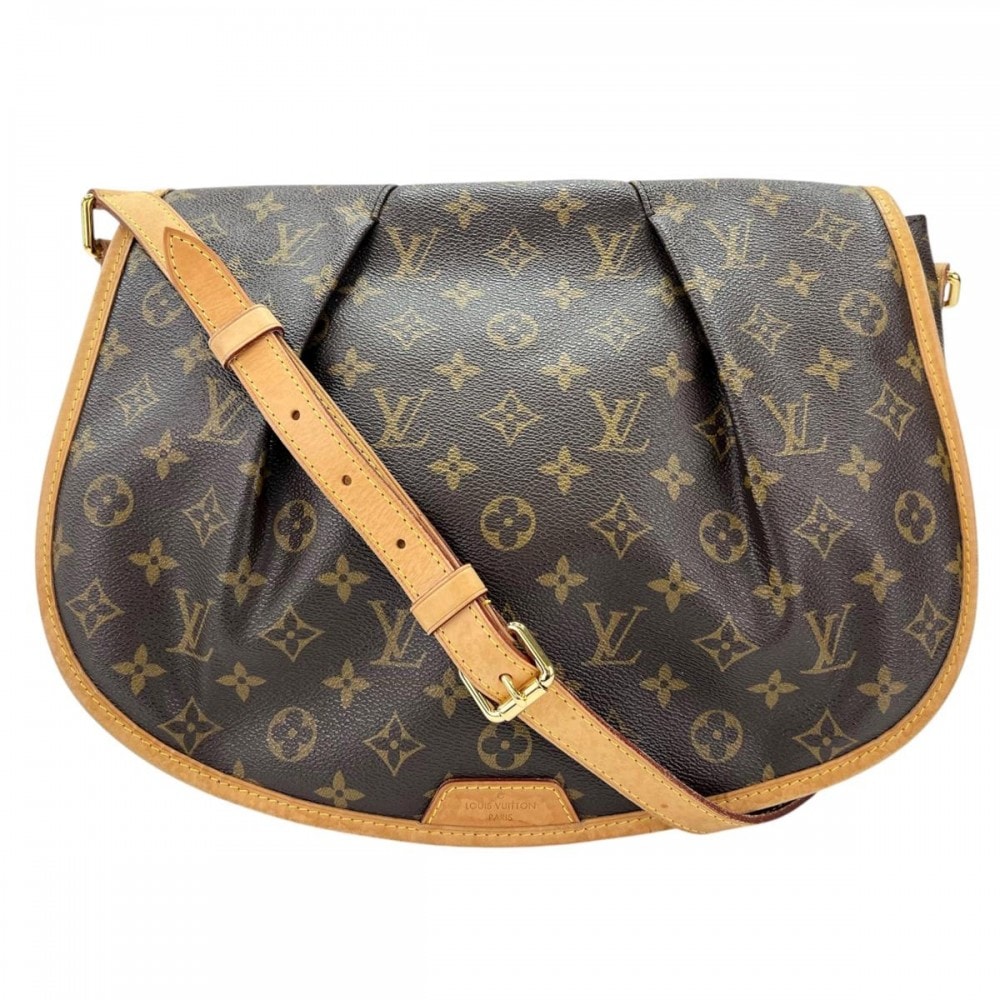 LOUIS VUITTON ルイヴィトン ショルダーバッグ メッセンジャーバッグ 肩掛け メニルモンタンMM M40473 モノグラムキャンバス    ブラウン 茶 ゴールド金具 レディース【中古品】
