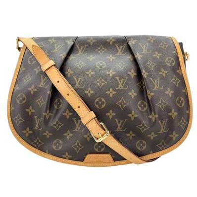 LOUIS VUITTON ルイヴィトン ショルダーバッグ メッセンジャーバッグ 肩掛け メニルモンタンMM M40473 モノグラムキャンバス ブラウン 茶 ゴールド金具 レディース【中古品】