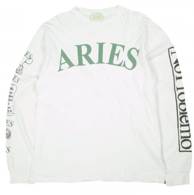 Aries アリーズ イタリア製 Warriors Long Sleeve T-Shirt プリントロングスリーブTシャツ SPAR60013 S WHITE 長袖 Pagans No Problemo トップス g25971