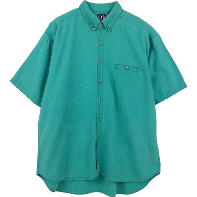 古着 90年代 ギャップ GAP オールドギャップ 半袖 リネン ボタンダウンシャツ メンズXL相当 ヴィンテージ/eaa660734