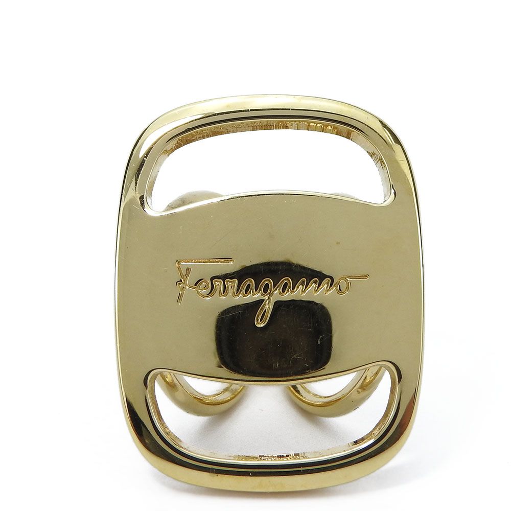 【中古】 サルヴァトーレフェラガモ スカーフリング メタル ゴールド GP アクセサリー メッキ レディース 女性 Salvatore Ferragamo