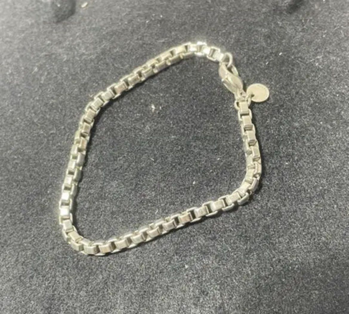 良品♪ティファニー ベネチアンチェーンブレスレット SV925 男女兼用