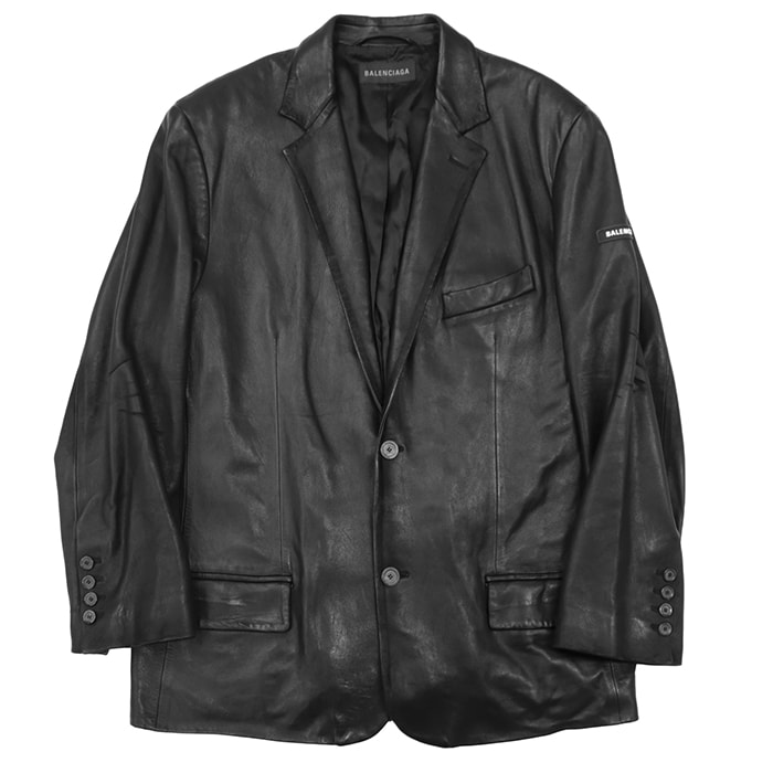 【希少/極美品】BALENCIAGA バレンシアガ レザージャケット サイズ 44 メンズ 2022年製 ラムレザー 羊革 ダメージ加工 アウター ブラック 黒 イタリア製