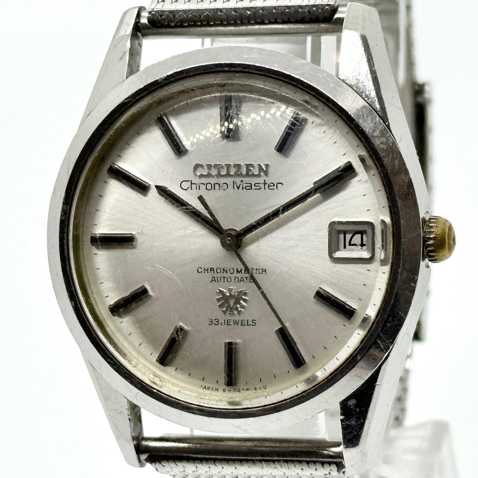 CITIZEN シチズン クロノマスター クロノメーター メダリオン 4-540247Y シルバー AT メンズ 腕時計 訳あり