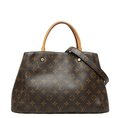 ルイ ヴィトン モノグラム モンテーニュMM ハンドバッグ ショルダーバッグ 2WAY M41056 ブラウン PVC レザー レディース LOUIS VUITTON 【中古】