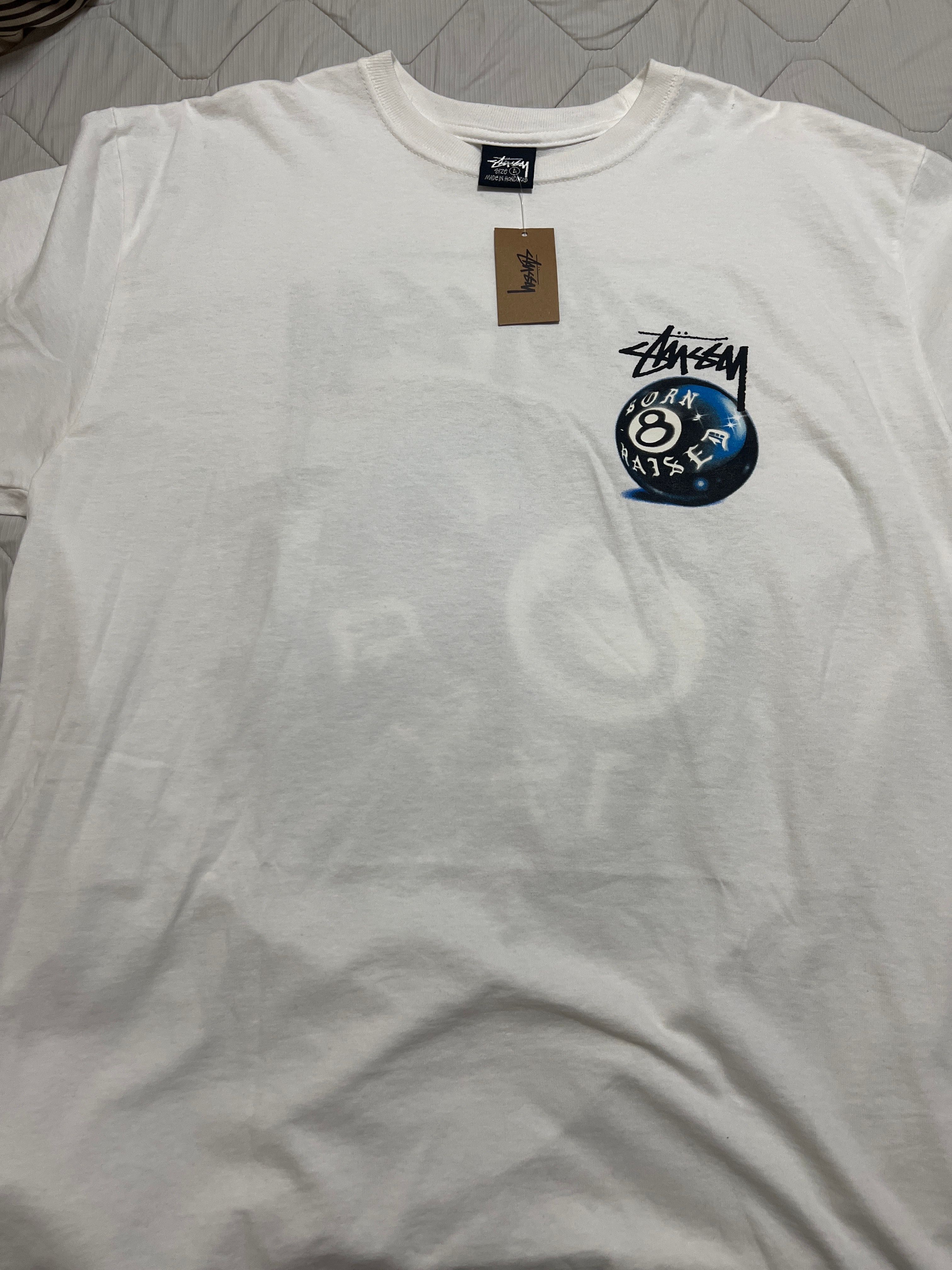 Stussy Born x Raised 8 Ball Tee "White"