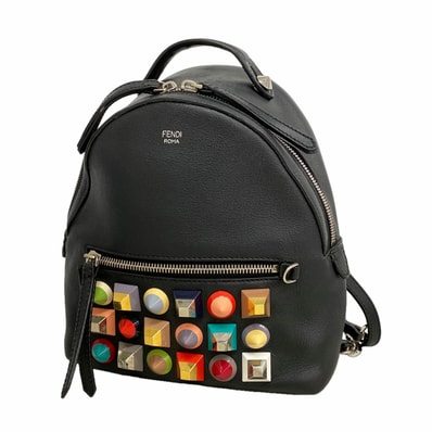 【6kc3262】フェンディ リュック・デイパック バイザウェイ レザー ブラック シルバー金具【中古】レディース