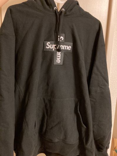 Supreme Cross Box Logo Hooded Sweatshirt "Black"