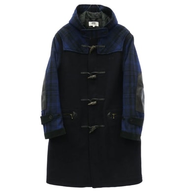 JUNYA WATANABE COMME des GARCONS Gloverall グローバーオール 19AW WD-C903 eYe アイズ Gloverall Customize エルボーパッチ チェック ダッフルコート S【中古】