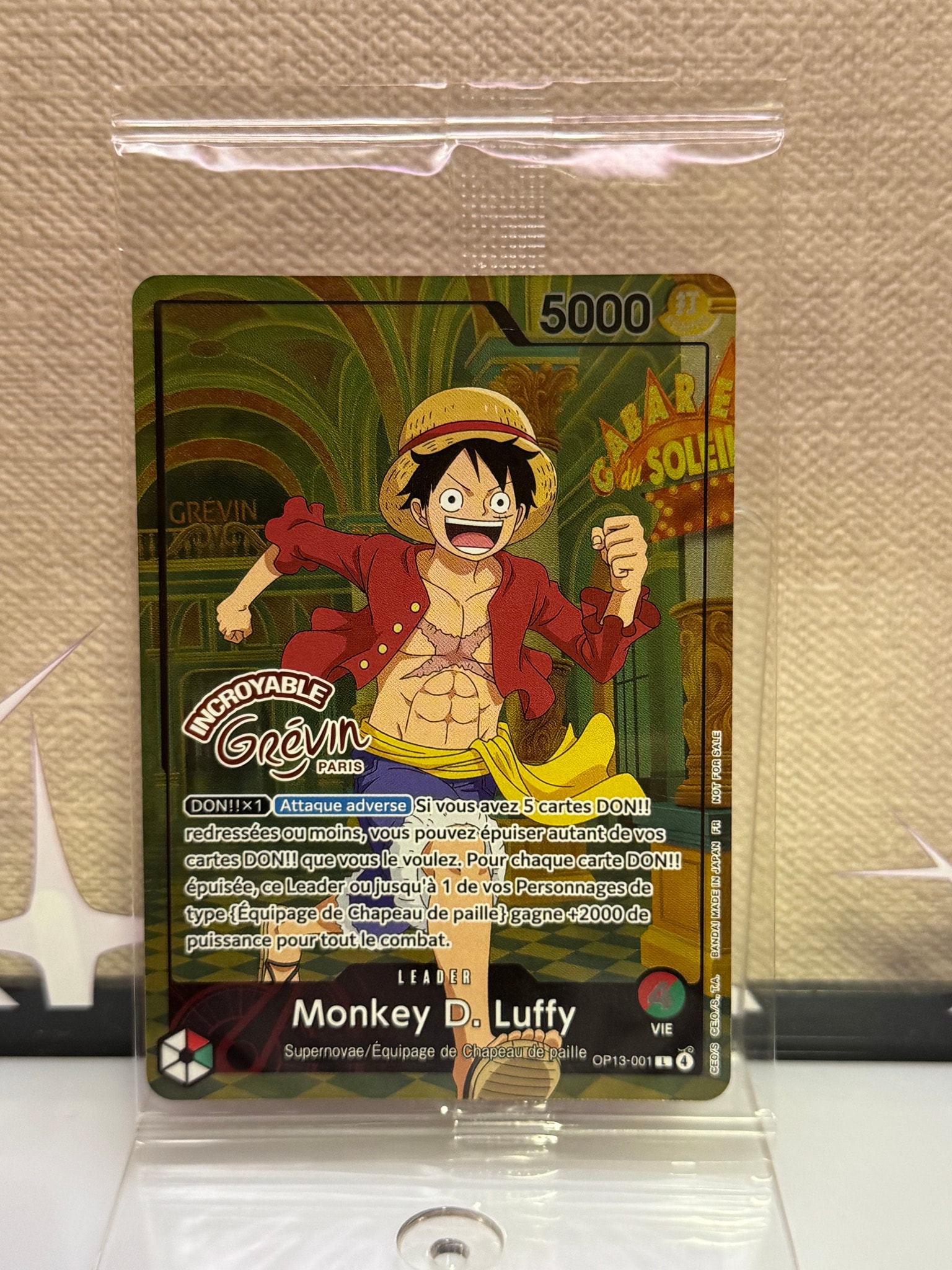 モンキー・D・ルフィ L [OP13-001]【フランス語版】(プロモーションカード「ONE PIECE × グレヴァン美術館」)