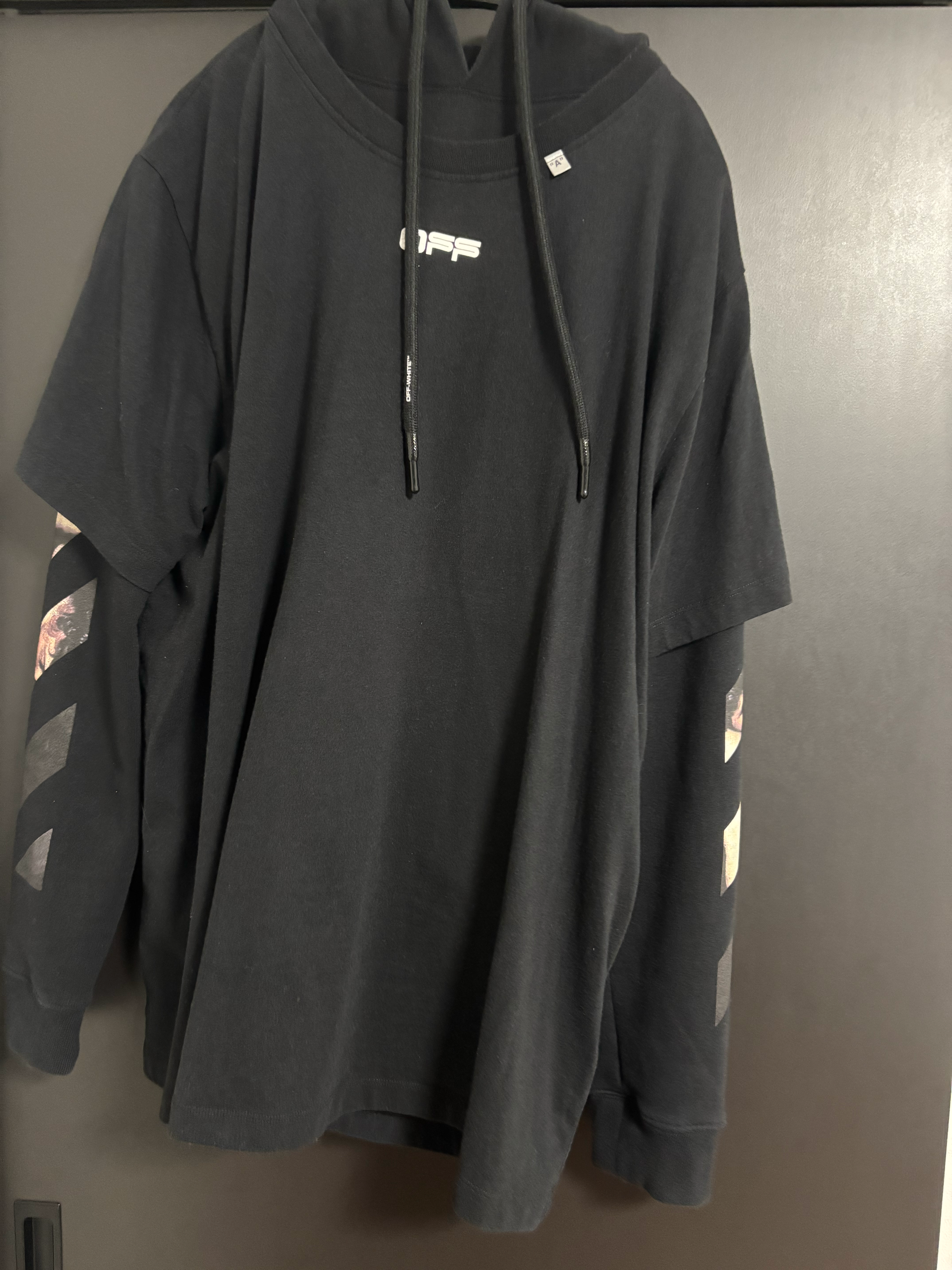 OFF-WHITE Caravaggio Square Over Hoodie "Black"