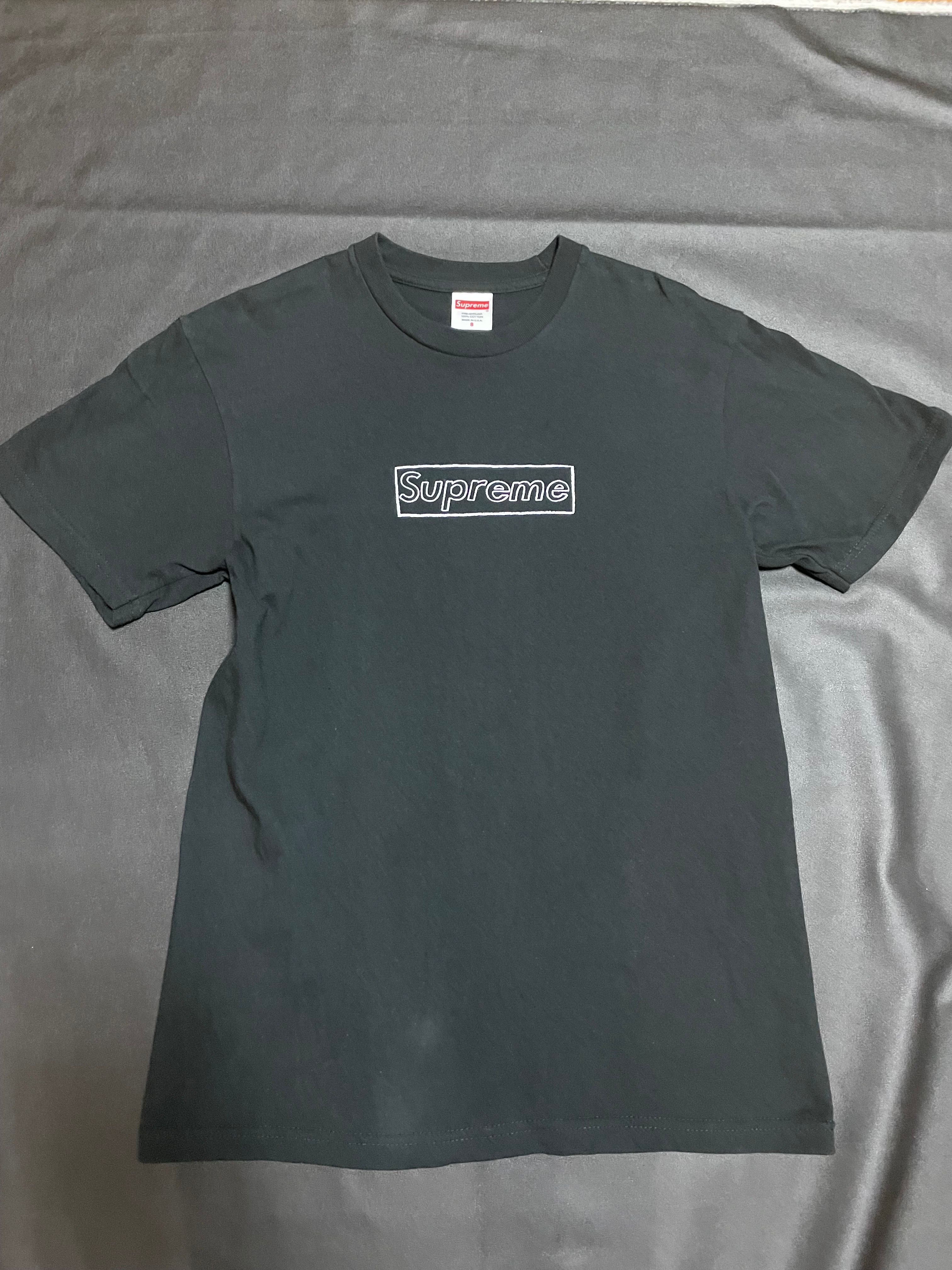 Supreme KAWS Chalk Logo Tee "Black"