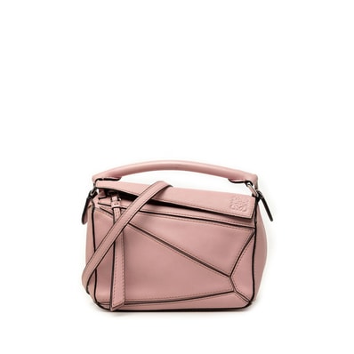 ロエベ パズルバッグ ミニ ハンドバッグ ショルダーバッグ 2WAY 061911 ピンク レザー レディース LOEWE 【中古】