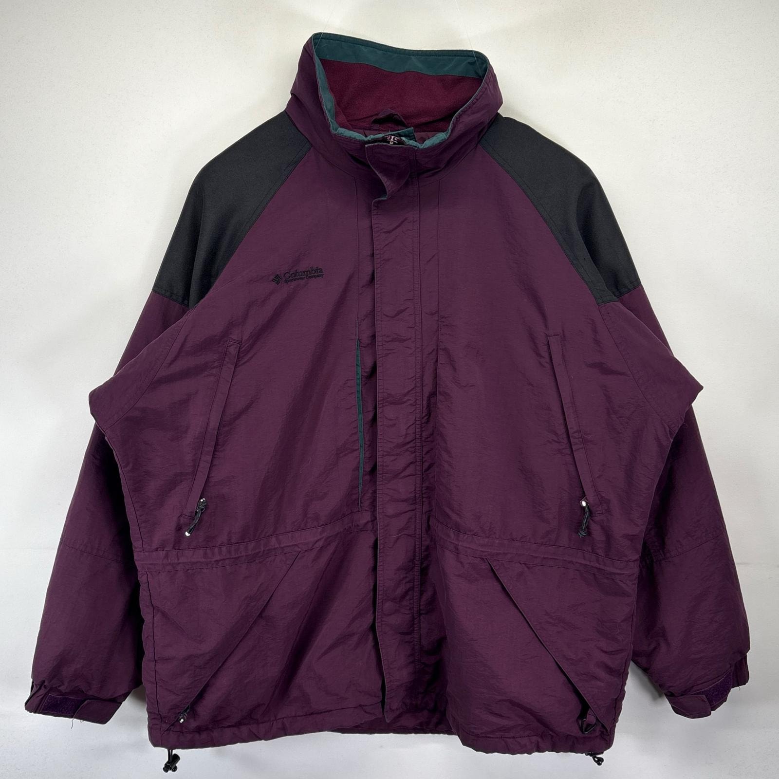 古着 コロンビア Columbia マウンテンジャケット 大きいサイズ ワンポイントロゴ ツートン アウトドア  XL/JAPAN3L  ブラック メンズ