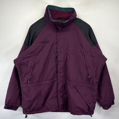 古着 コロンビア Columbia マウンテンジャケット 大きいサイズ ワンポイントロゴ ツートン アウトドア XL/JAPAN3L ブラック メンズ