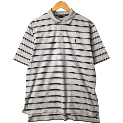 古着 ラルフローレン Ralph Lauren POLO GOLF ポロゴルフ 半袖 ボーダー ポロシャツ メンズL相当/eaa543021