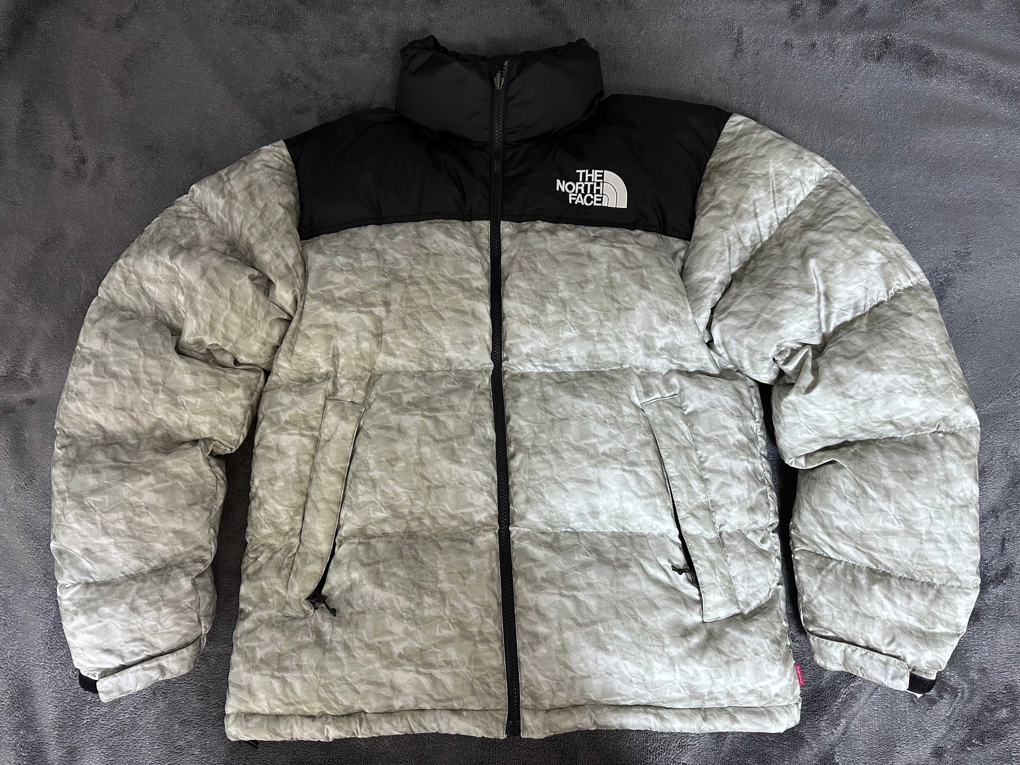 Supreme x The North Face Nuptse Jacket "White Paper Print"