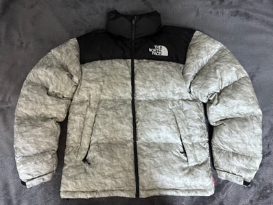 Supreme x The North Face Nuptse Jacket "White Paper Print"