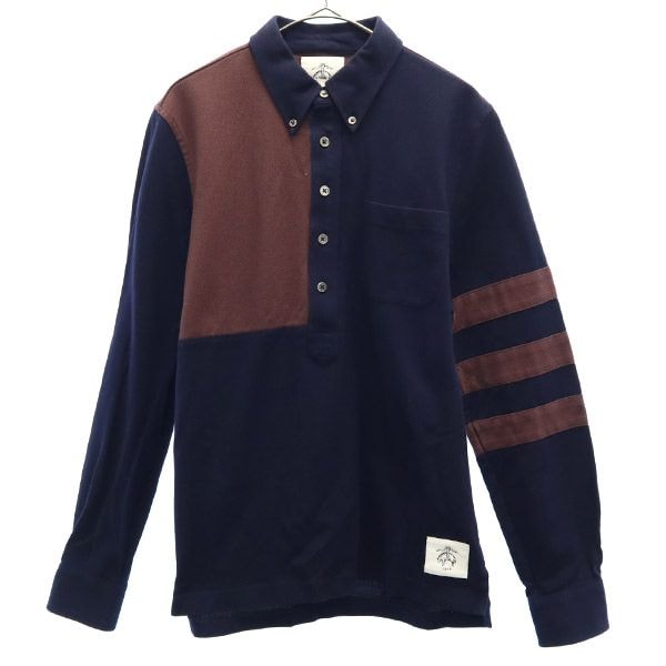 Brooks Brothers BLACK FLEECE ブルックスブラザーズ ブラックフリース 長袖 ポロシャツ BB1 ネイビー×パープル