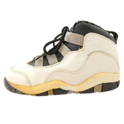 NIKE ナイキ スニーカー 150216-101 【観賞用】 AIR BABY JORDAN 10 エア ベビー ジョーダン キッズ 子供用 スニーカー ホワイト系 ブラック系 14cm【中古】