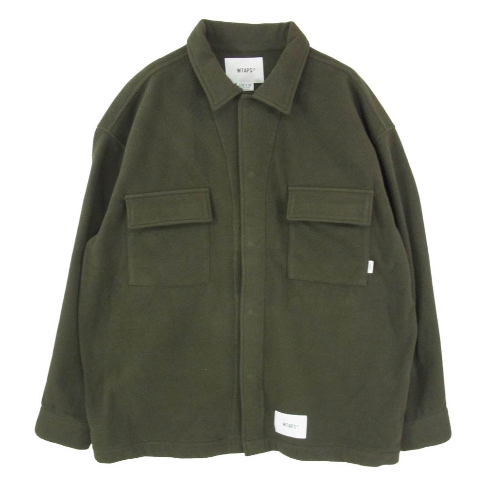 WTAPS ダブルタップス 24AW 242TQDT-SHM05 OBJ LS POLY. FLEECE ボタンスナップ ポリエステル フリース シャツジャケット ブルゾン カーキ系 L【中古】