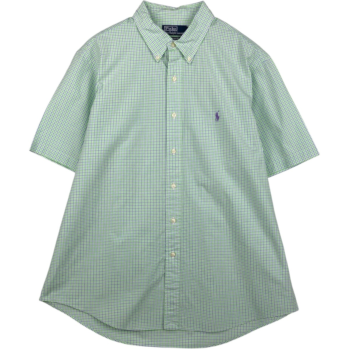 古着 ラルフローレン Ralph Lauren POLO by Ralph Lauren CUSTOM FIT 半袖 ボタンダウン チェックシャツ メンズXL相当/eaa655869