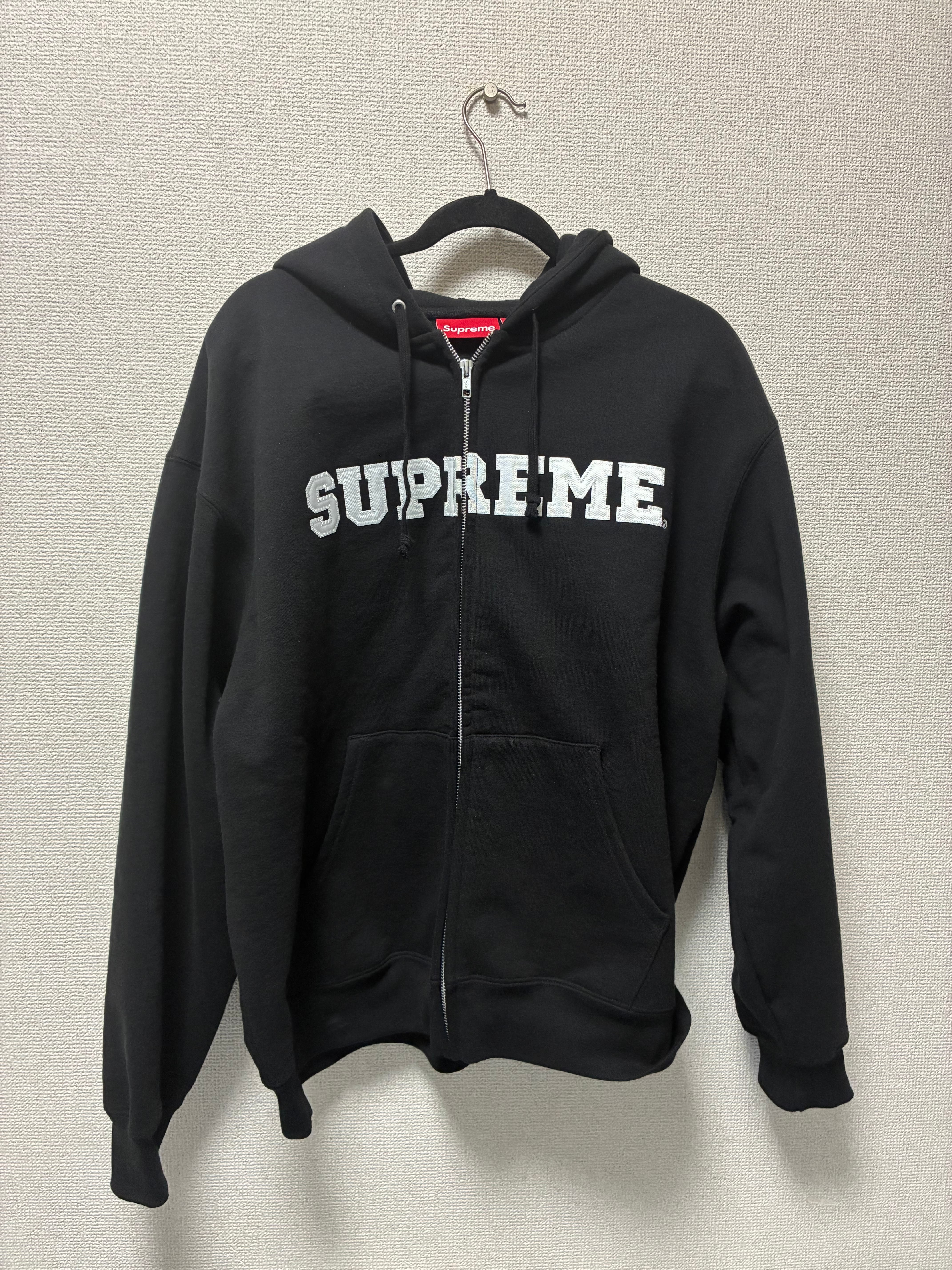Supreme Collegiate Applique Zip Up Hooded Sweatshirt "Black"