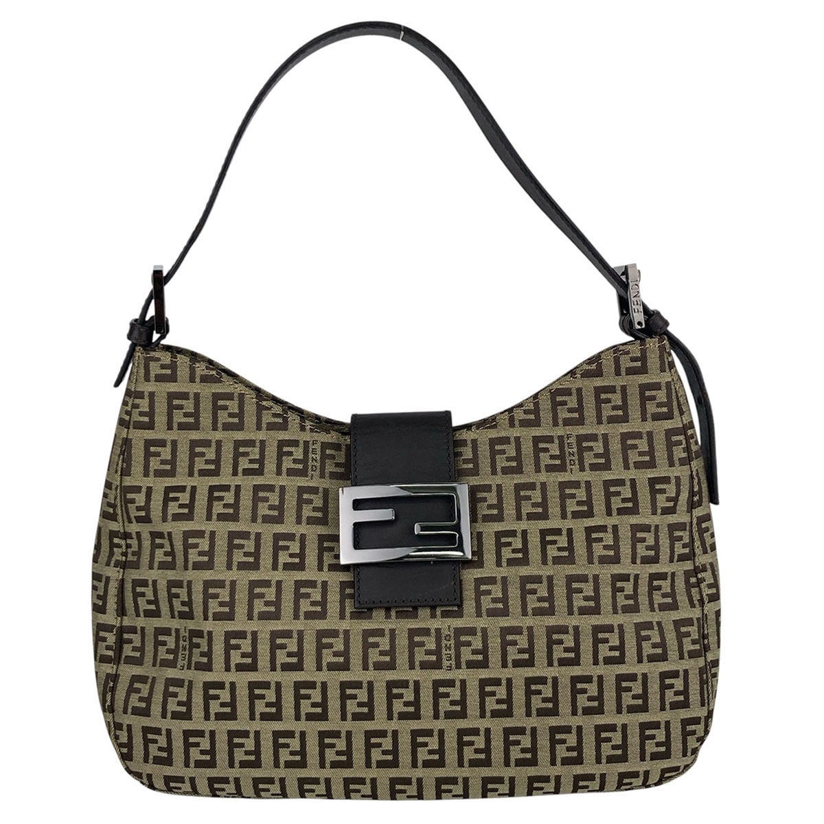 FENDI フェンディ ズッカ ズッキーノ マンマバケット ワンショルダーバッグ ショルダーバッグ 16115 キャンバス レザー ブラウン  レディース【中古】