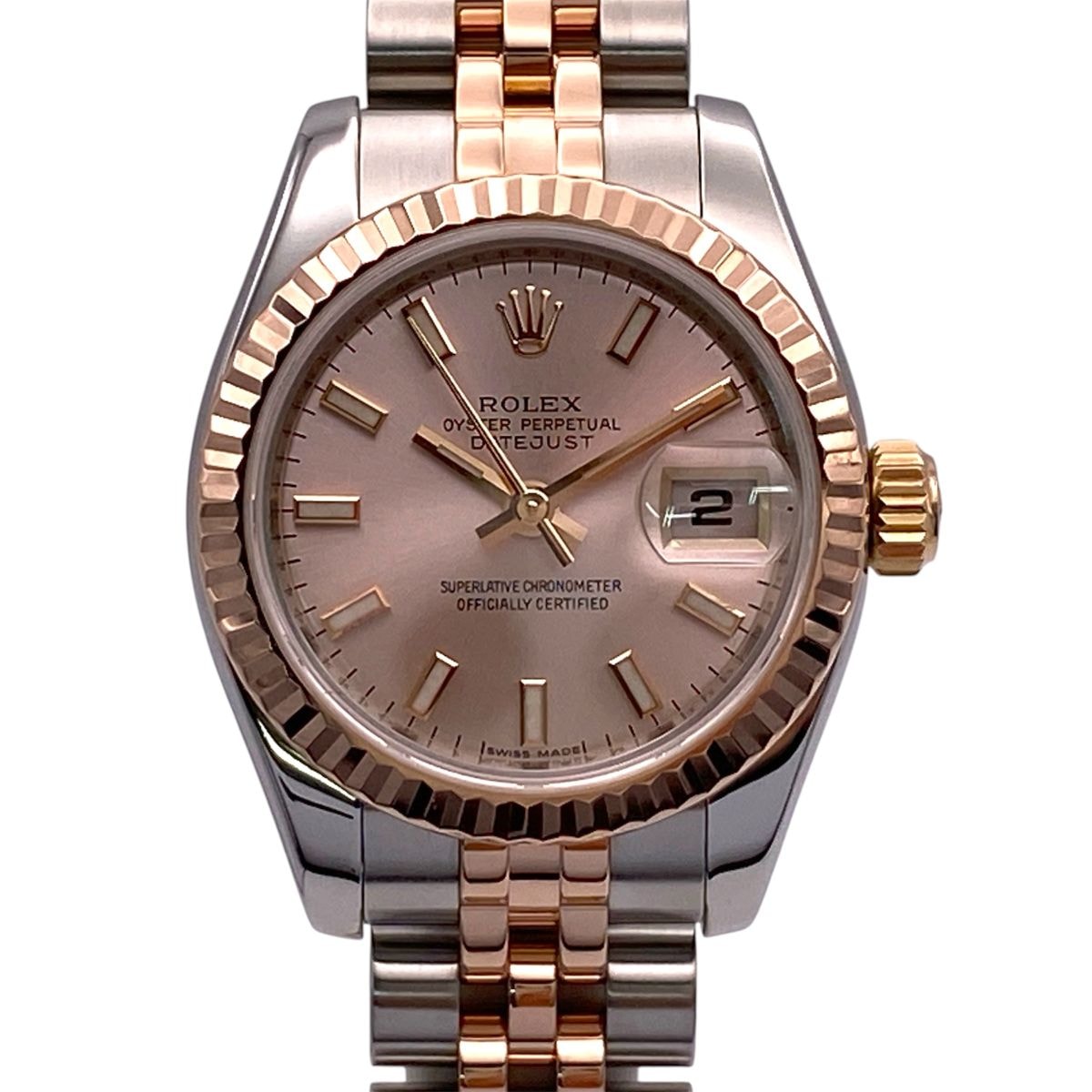 ROLEX ロレックス デイトジャスト 26mm Bar PG/SS M番 腕時計 179171 ステンレススチール K18ピンクゴールド ピンク ゴールド シルバー 自動巻き レディース【中古】