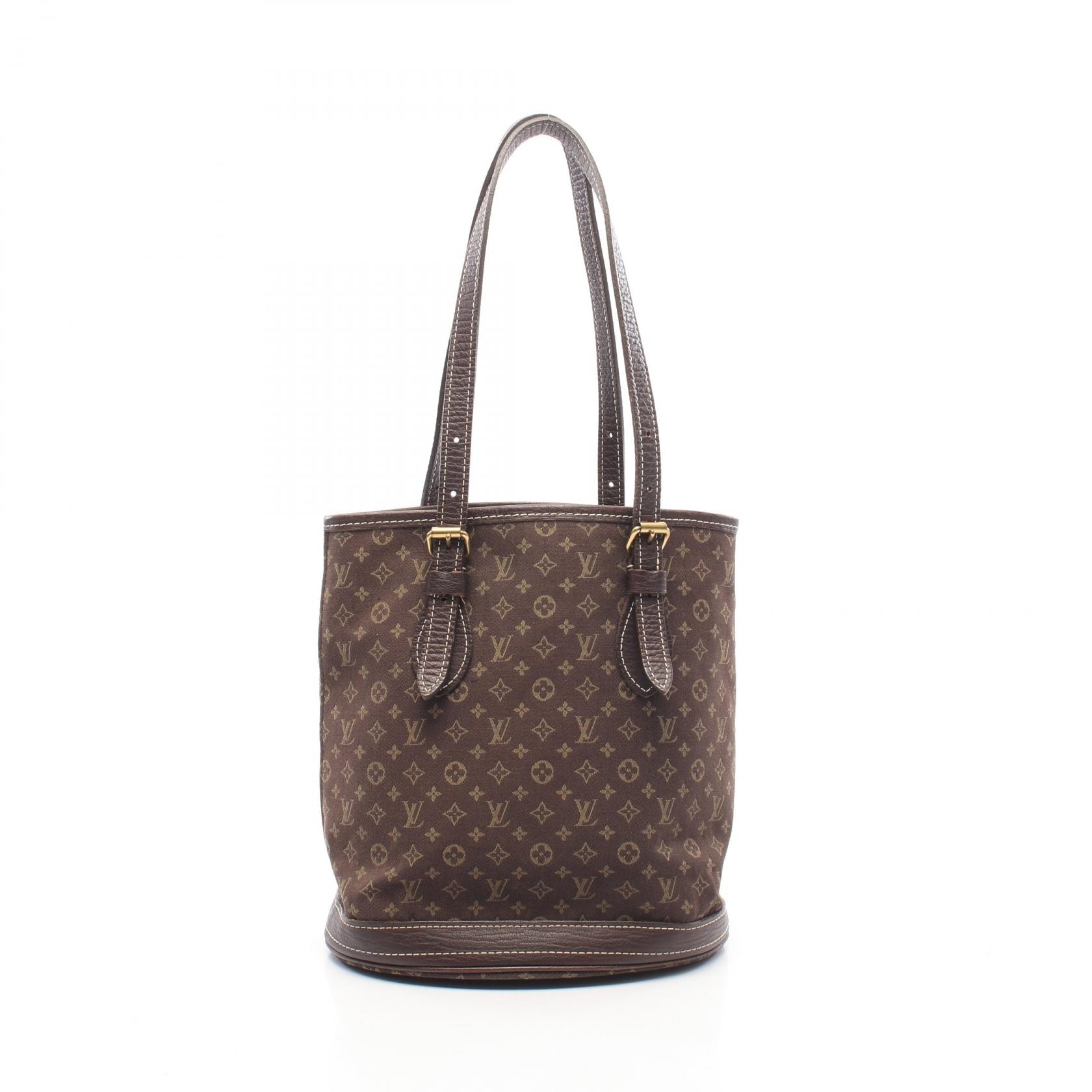 ルイ・ヴィトン LOUIS VUITTON バケットPM モノグラムミニラン エベヌ トートバッグ バッグ キャンバス レザー モノグラム・ミニ・ラン エベヌ レディース ブラウン系 M95226 【中古】