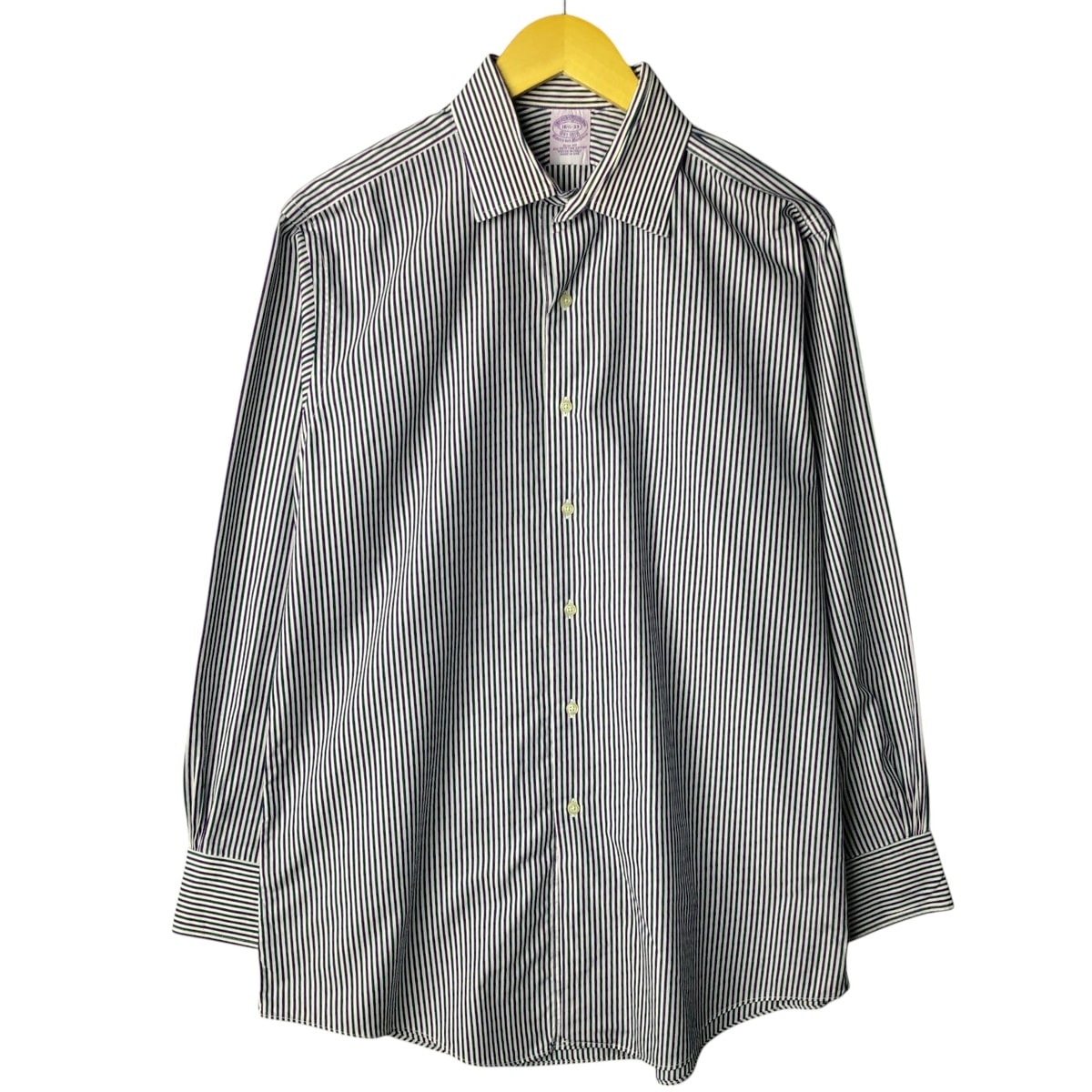 古着 ブルックスブラザーズ Brooks Brothers Est.1818 SLIM FIT 長袖 ボタンダウンストライプシャツ USA製 メンズL相当/eaa567938