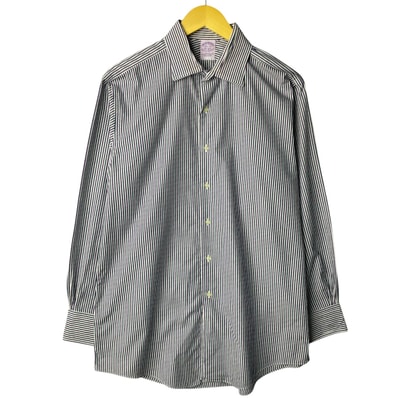 古着 ブルックスブラザーズ Brooks Brothers Est.1818 SLIM FIT 長袖 ボタンダウンストライプシャツ USA製 メンズL相当/eaa567938