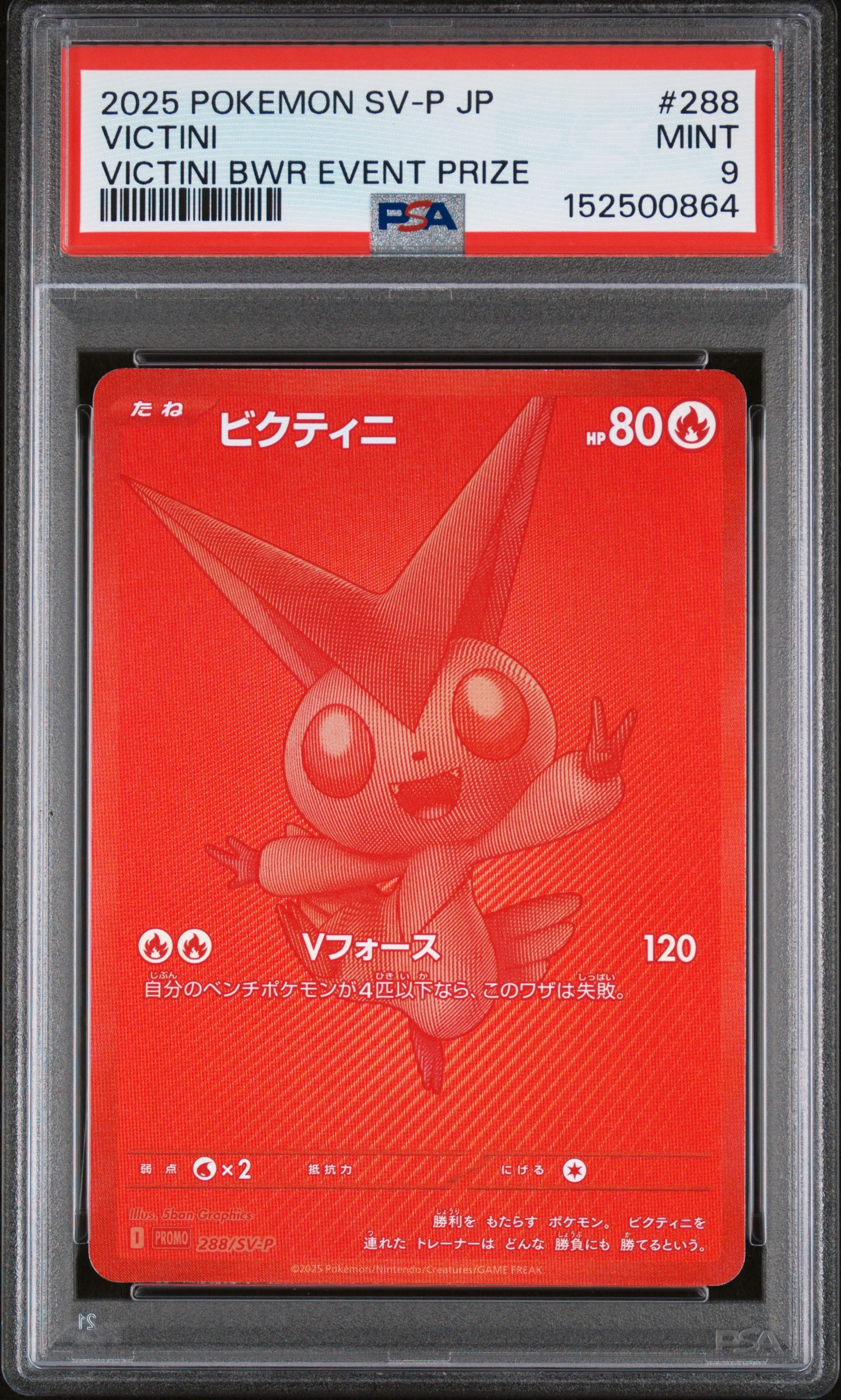 ビクティニ P [SV-P 288](プロモーションカード「ビクティニBWR争奪戦 上位賞 / おうちでブラックボルト・ホワイトフレア デッキ構築戦キャンペーン)
