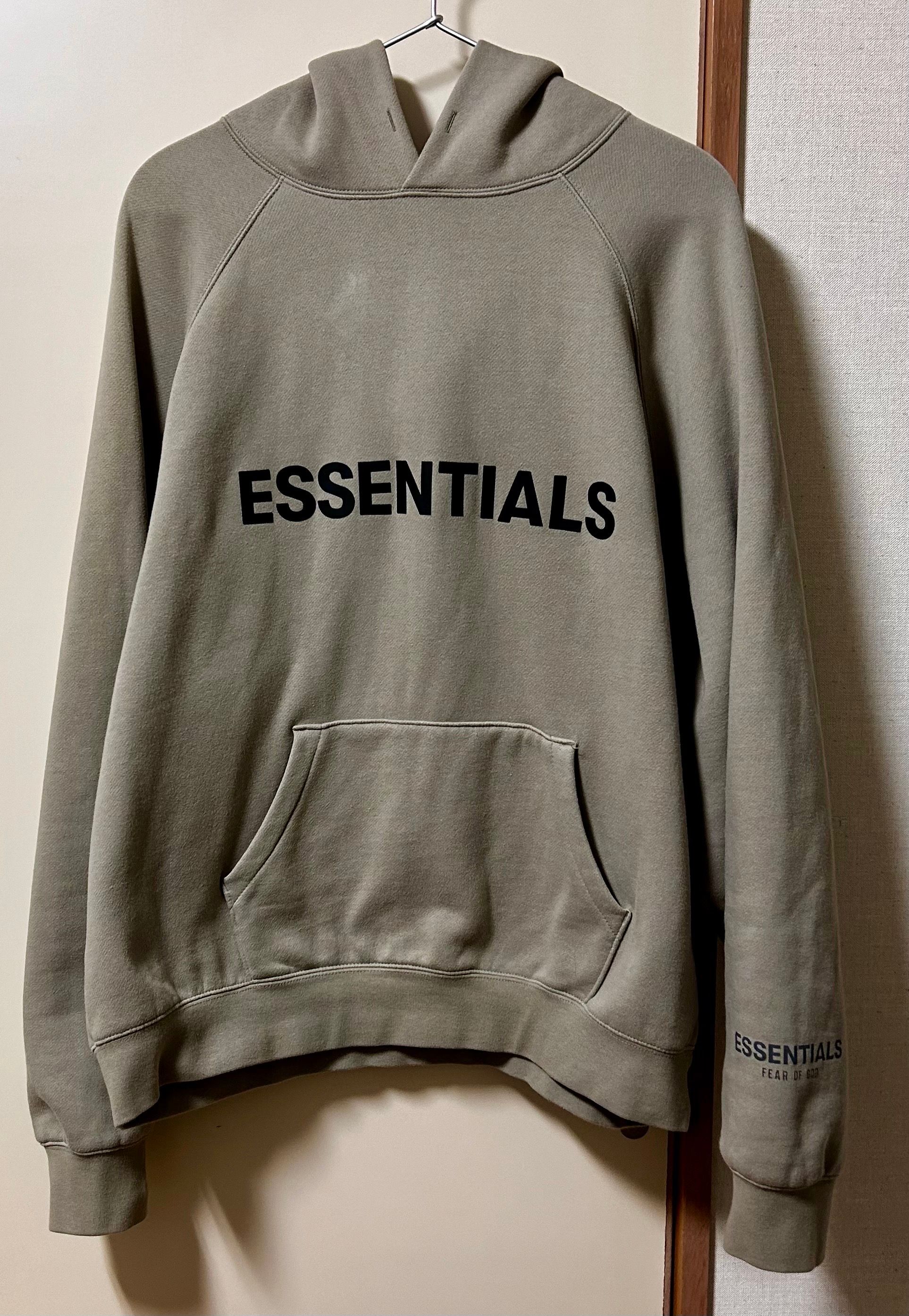 FEAR OF GOD ESSENTIALS 3D Silicon Applique Pullover Hoodie "Moss"