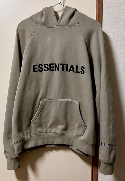 FEAR OF GOD ESSENTIALS 3D Silicon Applique Pullover Hoodie "Moss"