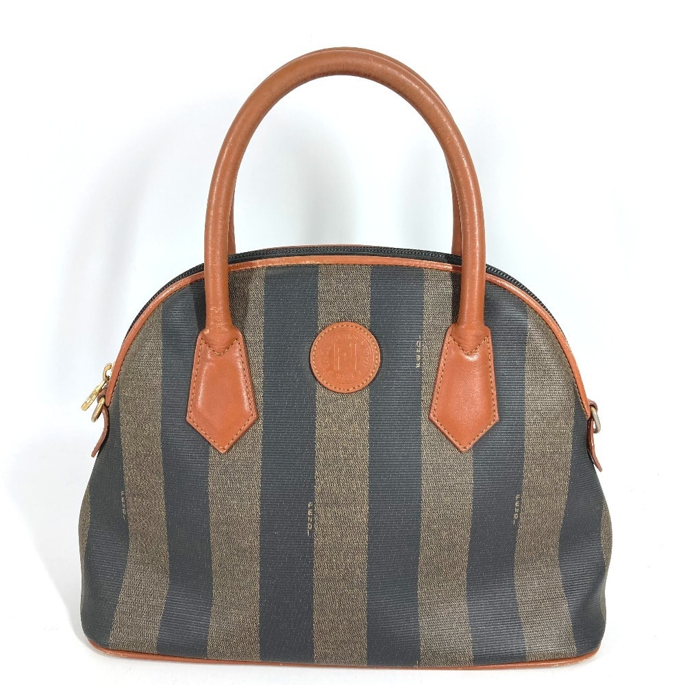 フェンディ FENDI ペカン ヴィンテージ カバン  トートバッグ  ハンドバッグ PVC/レザー カーキ
