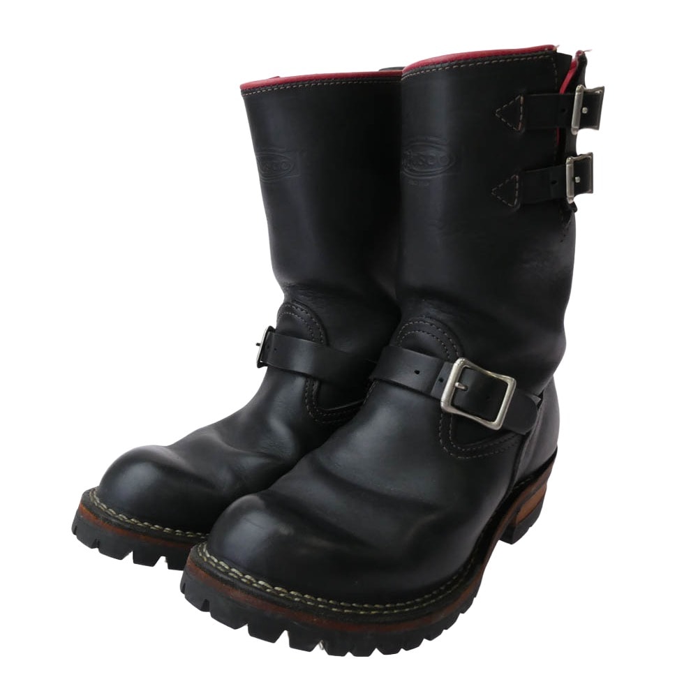 WESCO ウエスコ ブーツ Custom Boss Engineer Boots buckle カスタム ボス ダブルバックル エンジニア ブーツ ブラック系 US8E【中古】