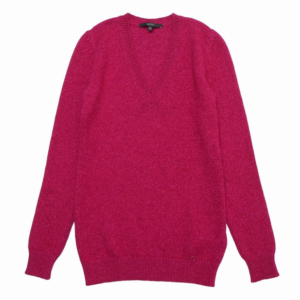 ■美品■GUCCI グッチ セーター サイズXS カシミヤ混 Vネック ニット GGロゴ イタリア製 ブランド古着【中古】20260408/RA8872