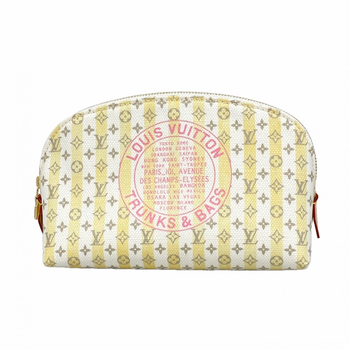 【6gb0954-h】ルイヴィトン ポーチ LVスタンプ ポシェット コスメティックPM M28679 バナナイエロー【中古】レディース