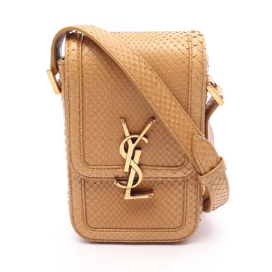 サンローランパリ SAINT LAURENT PARIS ソルフェリーノ ミニ ショルダーバッグ バッグ エキゾチックレザー レディース ベージュ系 【中古】