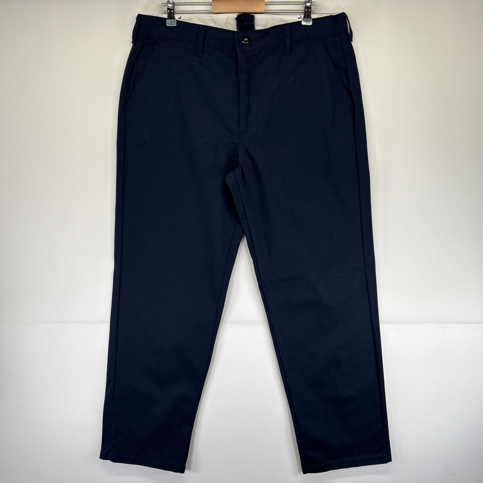 古着 レッドキャップ RED KAP ワークパンツ ワンポイントロゴ ストレート チノパン ジッパーフライ 作業着 w38 L34  ネイビー メンズ