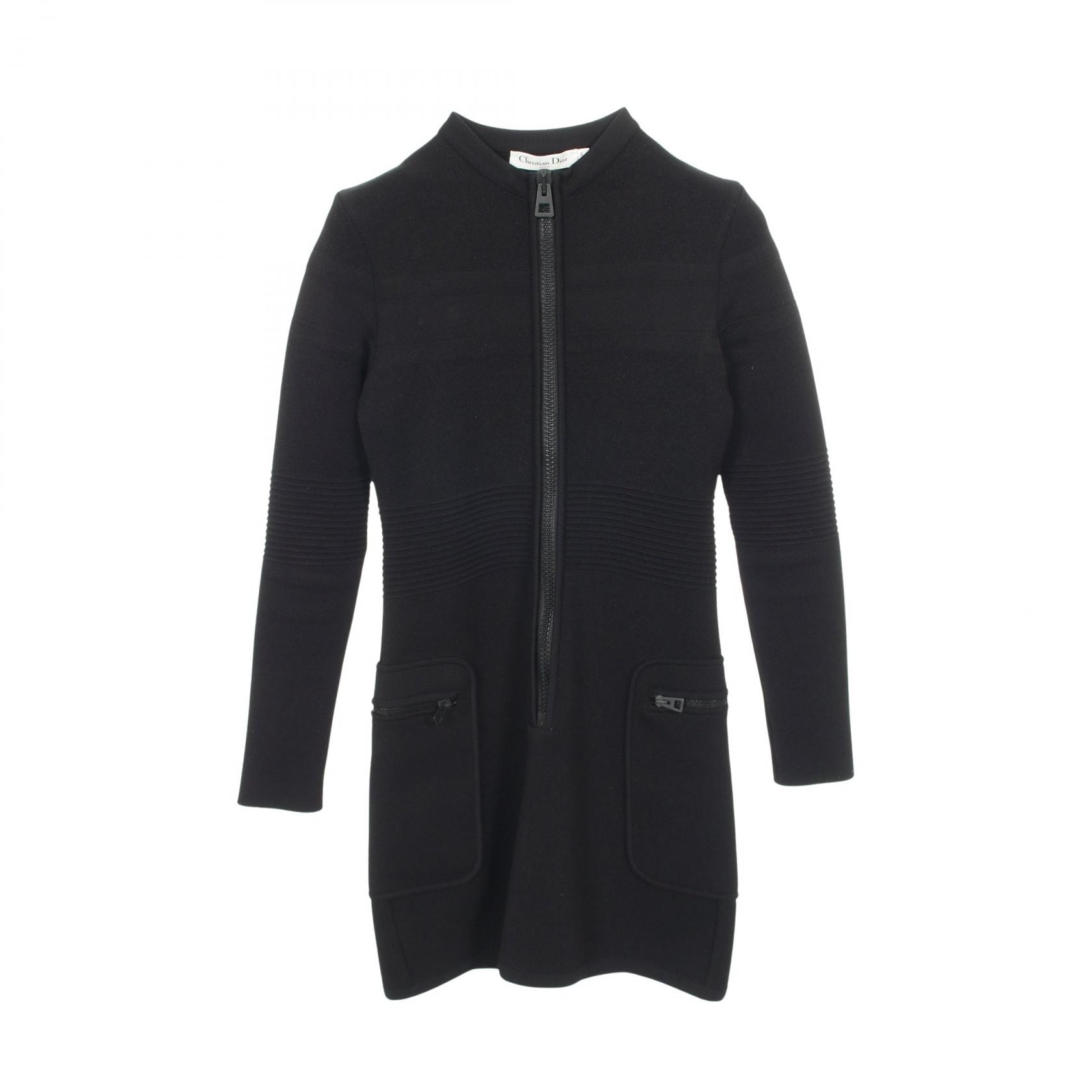 ディオール Dior ロゴエンボス ワンピース 衣料品 トップス ナイロン ビスコース レディース ブラック系 【中古】